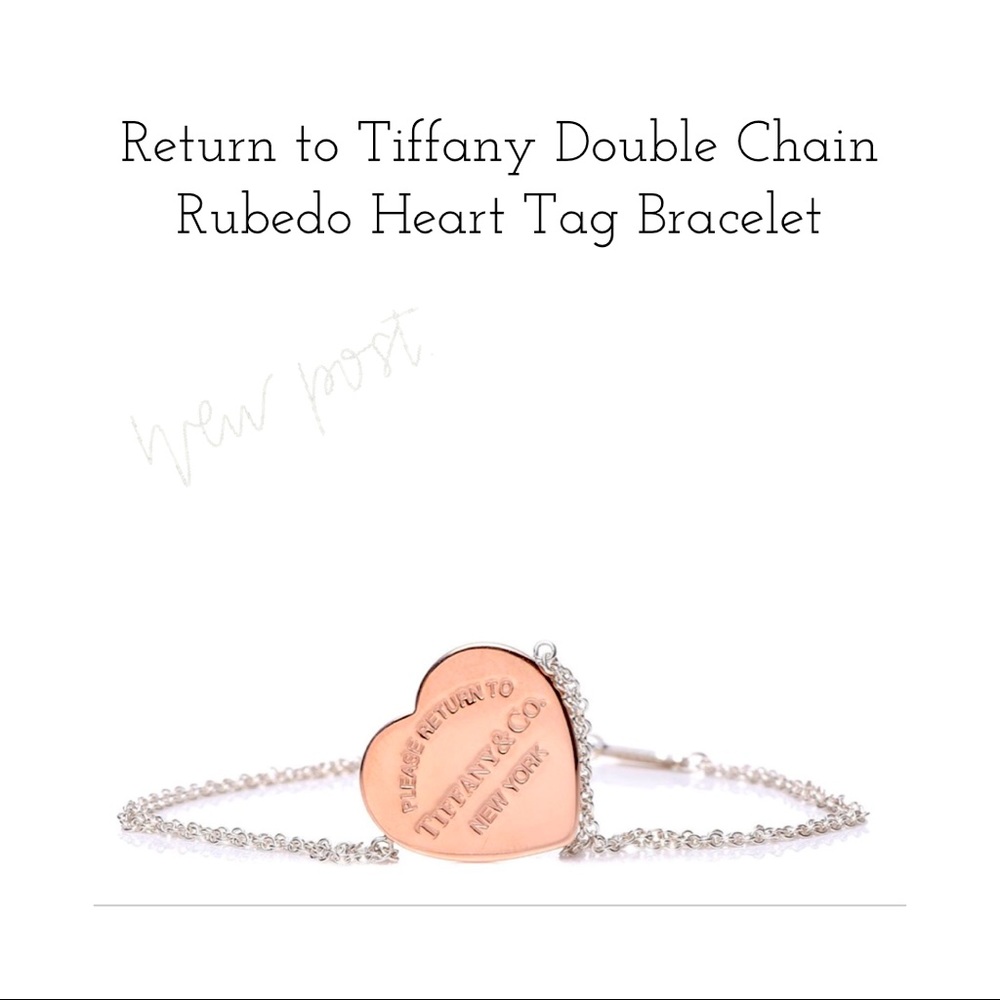 Tiffany & Co Double Chain Rubedo Heart Bracelet